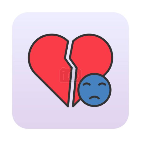 Illustration for Broken Heart and sad icon  illustration  design - Royalty Free Image