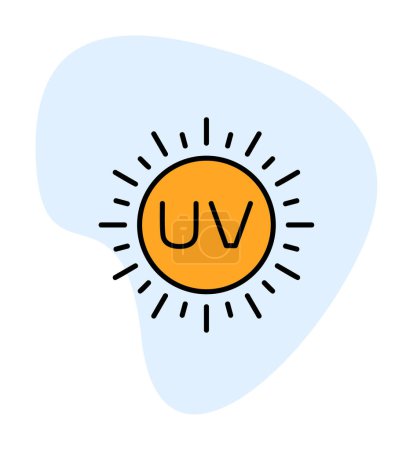 Téléchargez les illustrations : Soleil. icône web illustration simple. Ultraviolet - en licence libre de droit