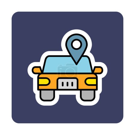 Téléchargez les illustrations : Image vectorielle d'icône d'emplacement de voiture - en licence libre de droit