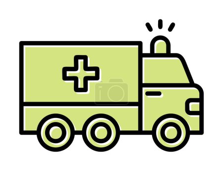 Illustration for Simple ambulance car vector  icon  illustration - Royalty Free Image