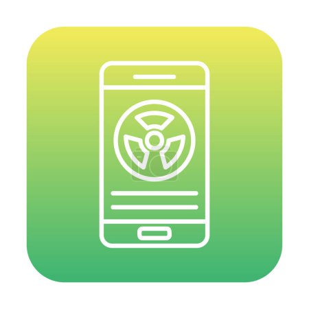 Téléchargez les photos : Panneau de rayonnement sur l'icône de l'écran du smartphone - en image libre de droit