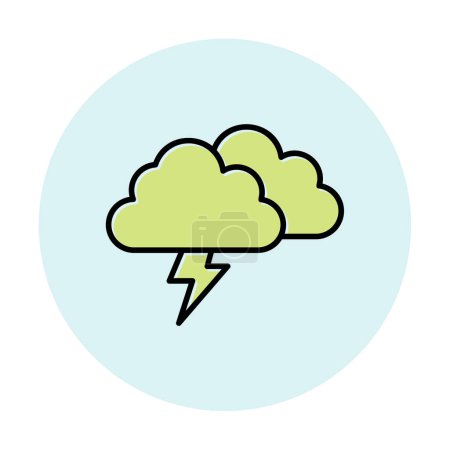 Ilustración de Nubes de tormenta con el icono del rayo. ilustración vectorial - Imagen libre de derechos