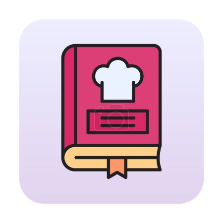 Téléchargez les illustrations : Icône de livre de recettes - Icône simple, vecteur - en licence libre de droit