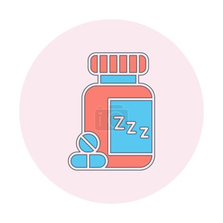 Illustration for Vector illustration of Sleeping Pills Bottle - Royalty Free Image