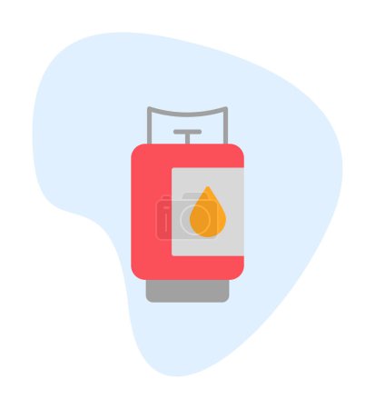 Téléchargez les illustrations : Illustration vectorielle d'icône de cylindre de gaz - en licence libre de droit