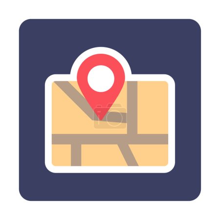 Illustration for Map icon with location pin, vector illustration - Royalty Free Image
