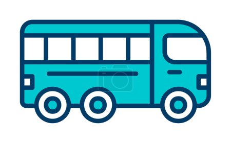 Ilustración de Icono de bus plano vector ilustración - Imagen libre de derechos