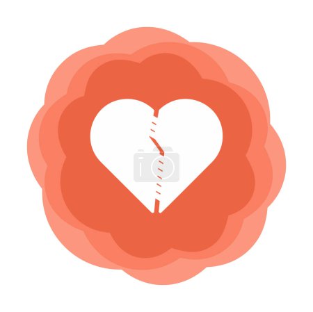 Illustration for Heart with stitches, vector illustration - Royalty Free Image