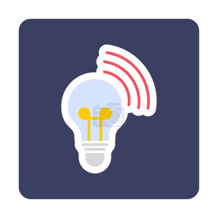 Téléchargez les illustrations : Illustration vectorielle d'icône d'ampoule intelligente - en licence libre de droit