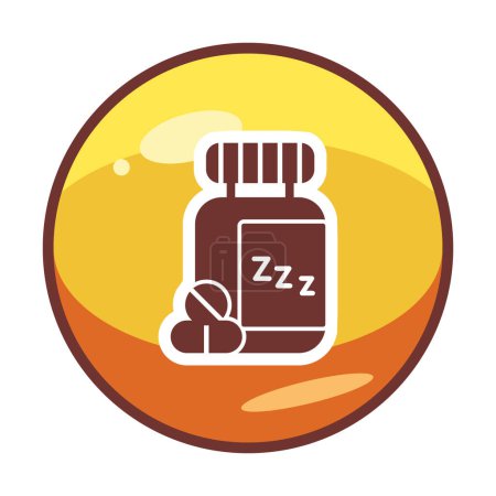 Téléchargez les illustrations : Illustration vectorielle de la bouteille de somnifères - en licence libre de droit
