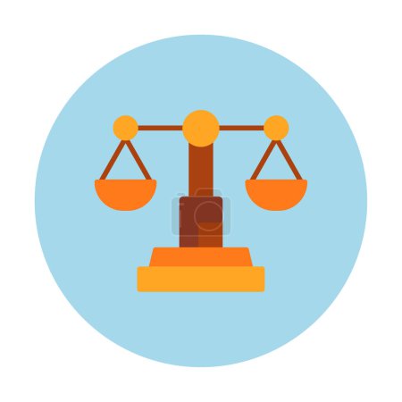 Téléchargez les illustrations : Abstrait justice échelle icône vectoriel illustration - en licence libre de droit