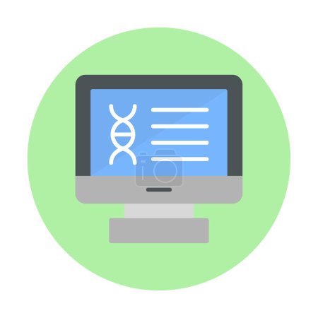 Téléchargez les illustrations : Icône web chromosomique sur ordinateur. illustration vectorielle, concept de recherche médicale - en licence libre de droit