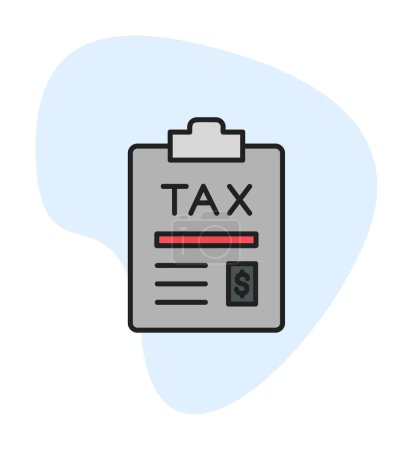 Téléchargez les illustrations : Illustration vectorielle de l'icône du presse-papiers fiscal - en licence libre de droit