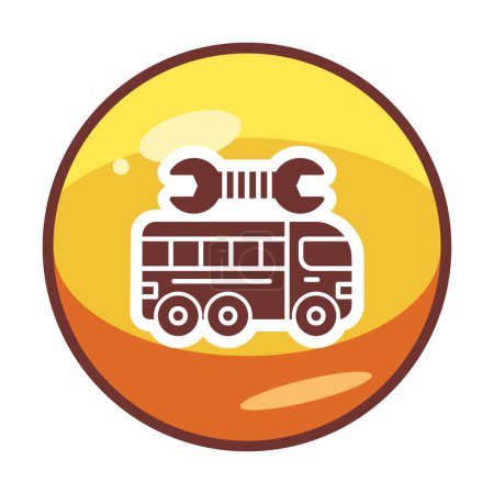 Photo for Bus with wrench vector icon. cartoon vector - Royalty Free Image
