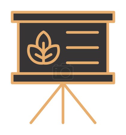 Téléchargez les illustrations : Tableau de présentation avec feuilles, illustration vectorielle - en licence libre de droit
