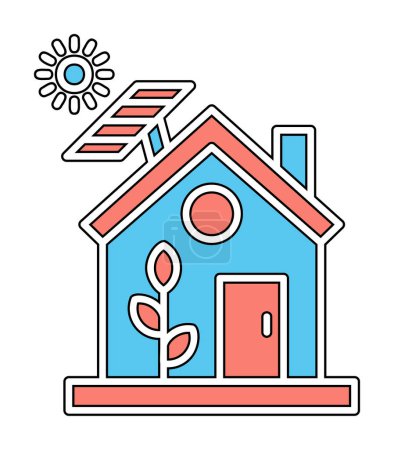Téléchargez les illustrations : Eco maison icône vector illustration - en licence libre de droit