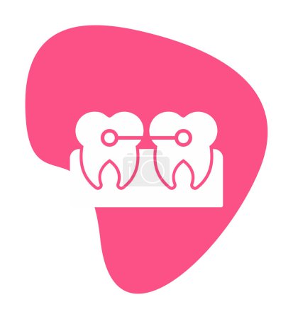 Ilustración de Icono de cuidado dental, diseño de ilustración vectorial. Tirantes - Imagen libre de derechos