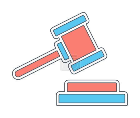 Illustration for Flat justice law icon vector illustration - Royalty Free Image