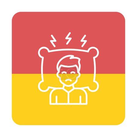 Illustration for Man on a pillow, Insomnia concept vector - Royalty Free Image