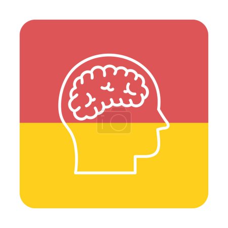 Téléchargez les illustrations : Illustration vectorielle simple icône du cerveau - en licence libre de droit