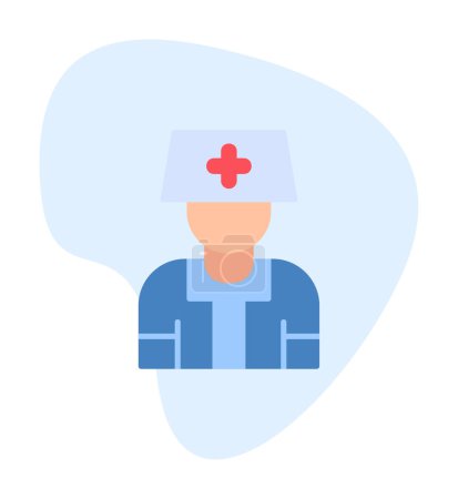 Ilustración de Vector enfermera icono de color plano - Imagen libre de derechos