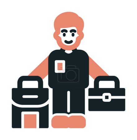 Refugee man web icon, vector illustration 