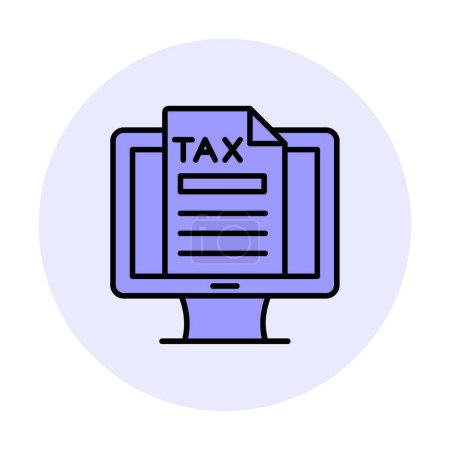 Téléchargez les illustrations : Illustration vectorielle d'icône fiscale en ligne - en licence libre de droit