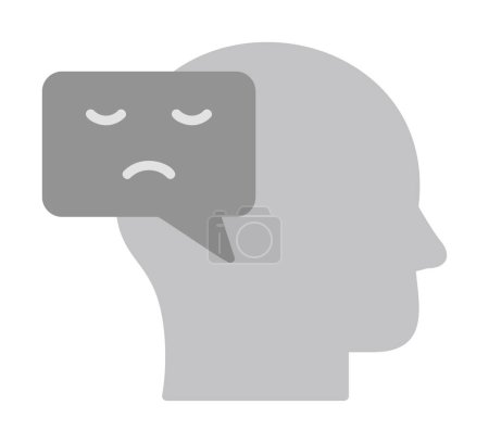 Ilustración de Ilustración de vector de icono de concepto de pensamiento negativo - Imagen libre de derechos
