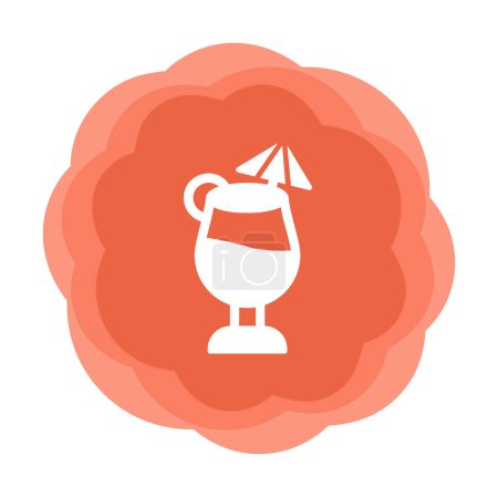 Illustration for Vector illustration of cocktail flat icon - Royalty Free Image