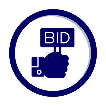 Téléchargez les illustrations : Men hands holding placard with the word bid - en licence libre de droit