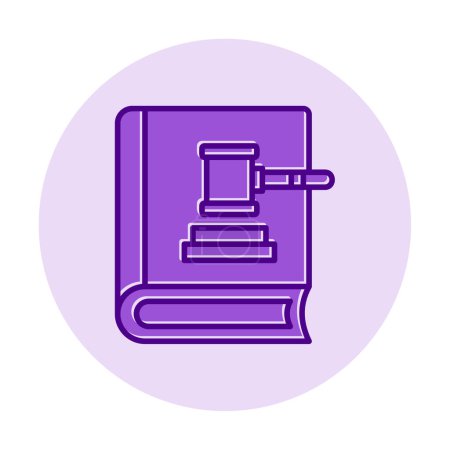 Ilustración de Libro de leyes y mazo. icono web ilustración simple - Imagen libre de derechos