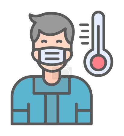 Illustration for Man wearing mask icon, outline style - Royalty Free Image