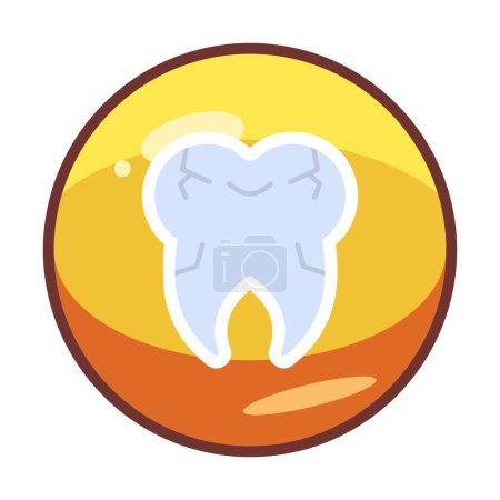 Téléchargez les photos : Cracked tooth icon, vector illustration - en image libre de droit