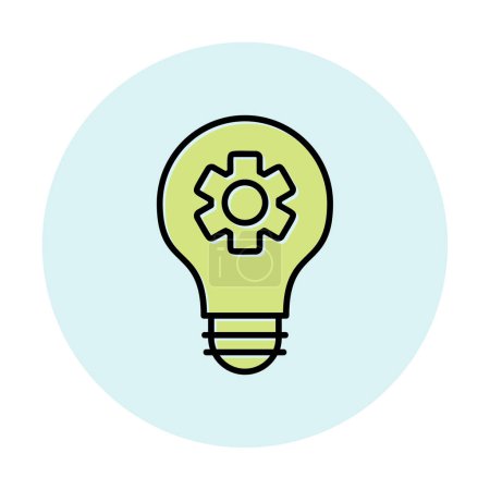 Illustration for Simple light bulb with gears inside icon - Royalty Free Image