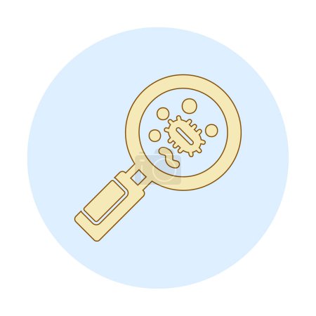 Téléchargez les illustrations : Recherche de bactéries avec icône en verre loupe, illustration vectorielle - en licence libre de droit