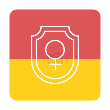 Illustration for Shield icon with female sex symbol, vector illustration simple design - Royalty Free Image