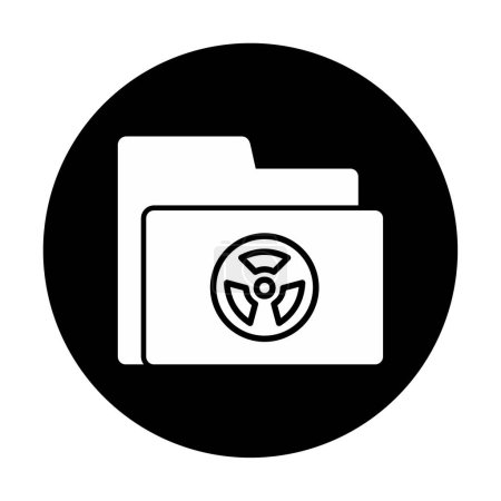 Téléchargez les illustrations : Dossier avec icône web de signe radioactif, illustration vectorielle - en licence libre de droit