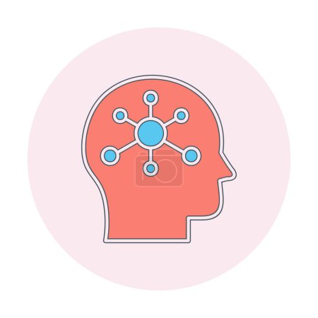 Ilustración de Icono del cerebro con diseño de signos de psicología - Imagen libre de derechos