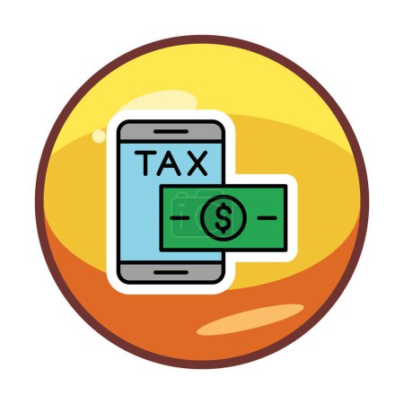 Téléchargez les illustrations : Conception d'icône en ligne Taxe payée, illustration vectorielle - en licence libre de droit