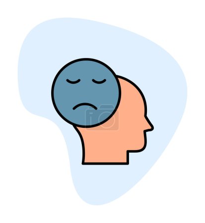 Illustration for Flat Sadness icon vector illustration  design - Royalty Free Image