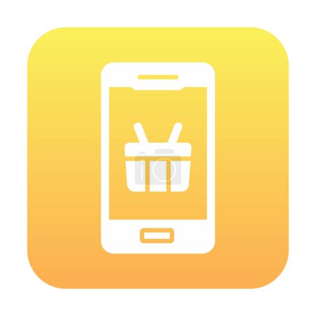 Ilustración de Smartphone con cesta de la compra - Imagen libre de derechos