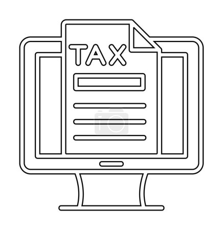 Ilustración de Icono de impuesto en línea vector ilustración - Imagen libre de derechos