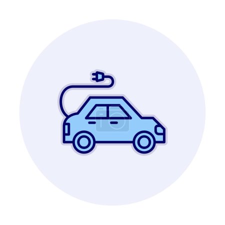 Photo for Electric car icon. Electrical automobile and charging symbol. Eco friendly electro auto vehicle concept. Vector illustration - Royalty Free Image