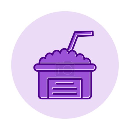 Illustration for Foaming  drink with straw icon vector illustration - Royalty Free Image