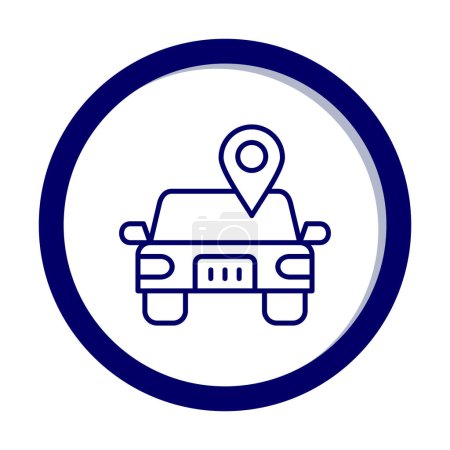 Téléchargez les illustrations : Image vectorielle d'icône d'emplacement de voiture - en licence libre de droit