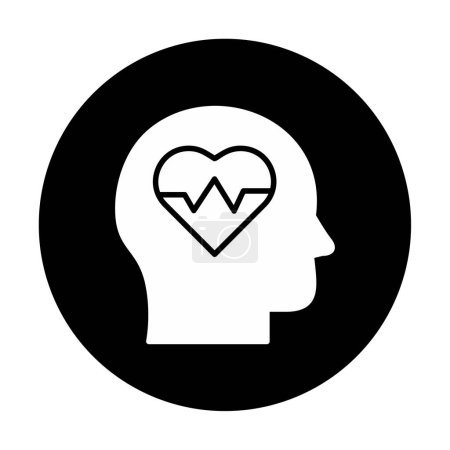 Illustration for Head silhouette with heart icon, vector illustration simple design - Royalty Free Image