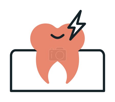 Téléchargez les illustrations : Icône dent mal de dents, illustration vectorielle - en licence libre de droit