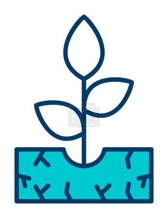 Téléchargez les illustrations : Illustration vectorielle plate simple de l'icône de la plante - en licence libre de droit