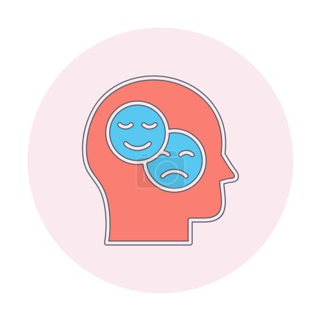 Illustration for Bipolar disorder or depression BP web icon, vector illustration. - Royalty Free Image
