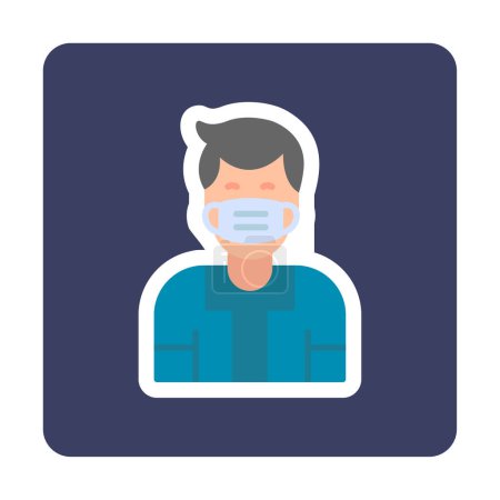 Illustration for Young man with medical mask vector design - Royalty Free Image